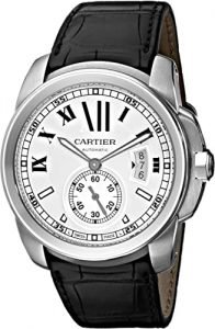 Reloj Cartier deporttivo par hombre caja de acero inoxidable, correa de cuero