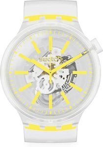 Reloj Swatch Unisex, caja de plástico, brazalete de silicona